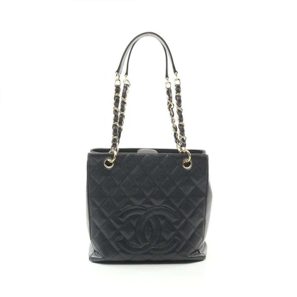 Chanel Matelasse PST Tote Bag Leather Grained Calfskin Black